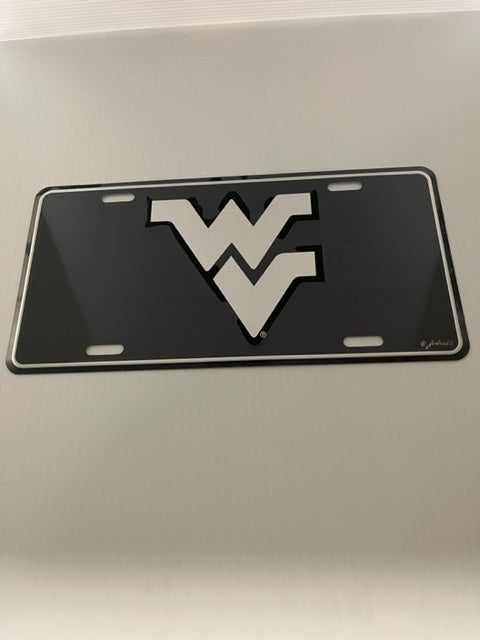 WVU Black/Chrome License Plate