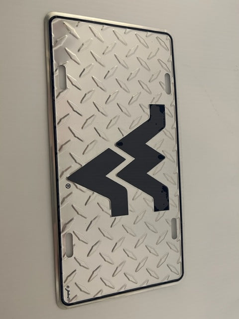 WVU Black/Chrome License Plate