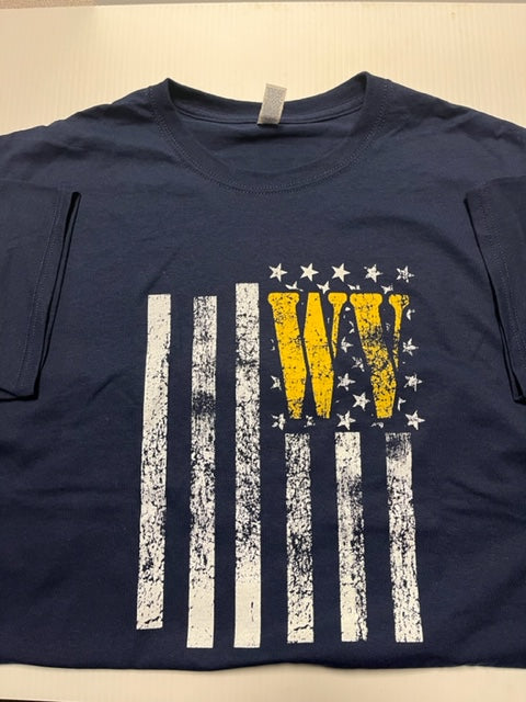 West Virginia Flag Unisex T-shirt Navy