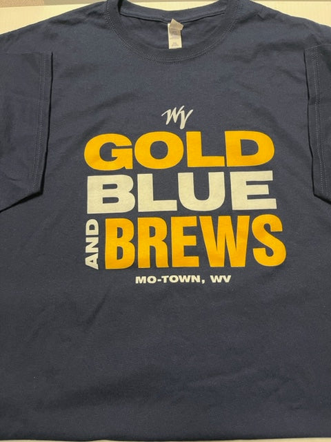 West Virginia Gold Blue and Brews Unisex T-shirt Navy