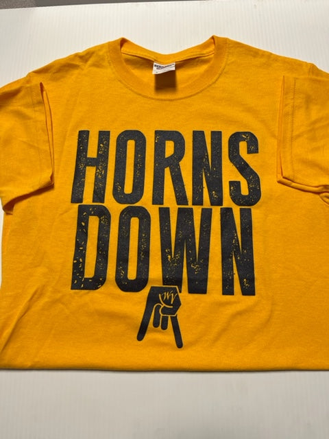 Horns Down Unisex T-Short Gold/Navy
