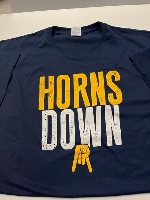 Horns Down Unisex T-Short Gold/Navy